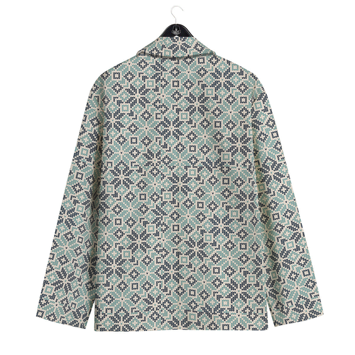 Knitted Snow Print Pattern Men's Sport Coat-grizzshop