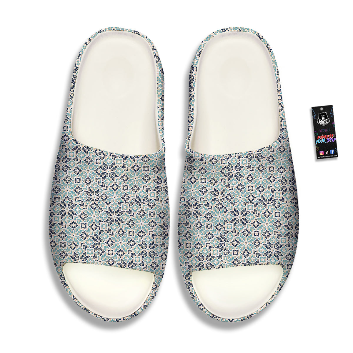Knitted Snow Print Pattern Sandals-grizzshop