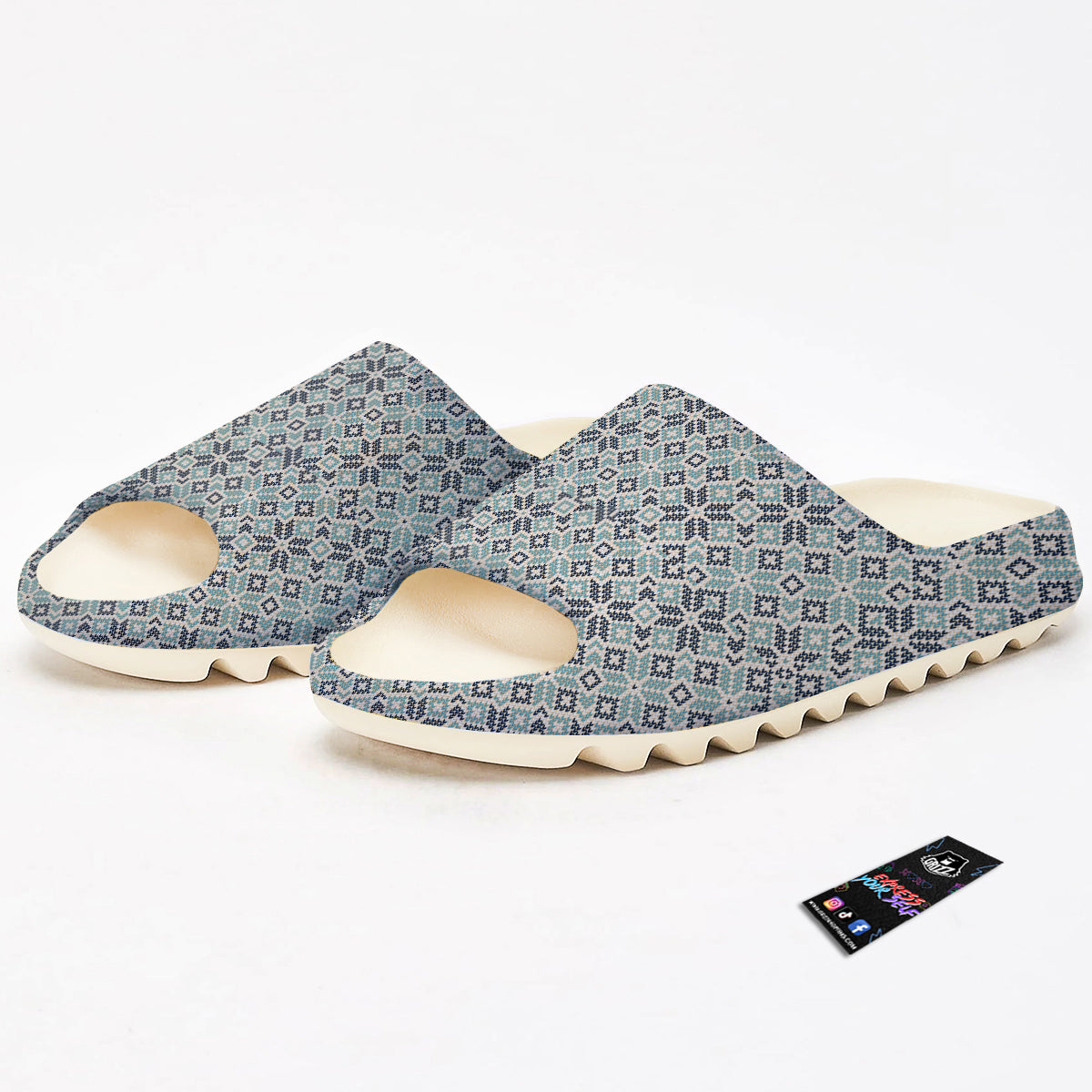 Knitted Snow Print Pattern Sandals-grizzshop