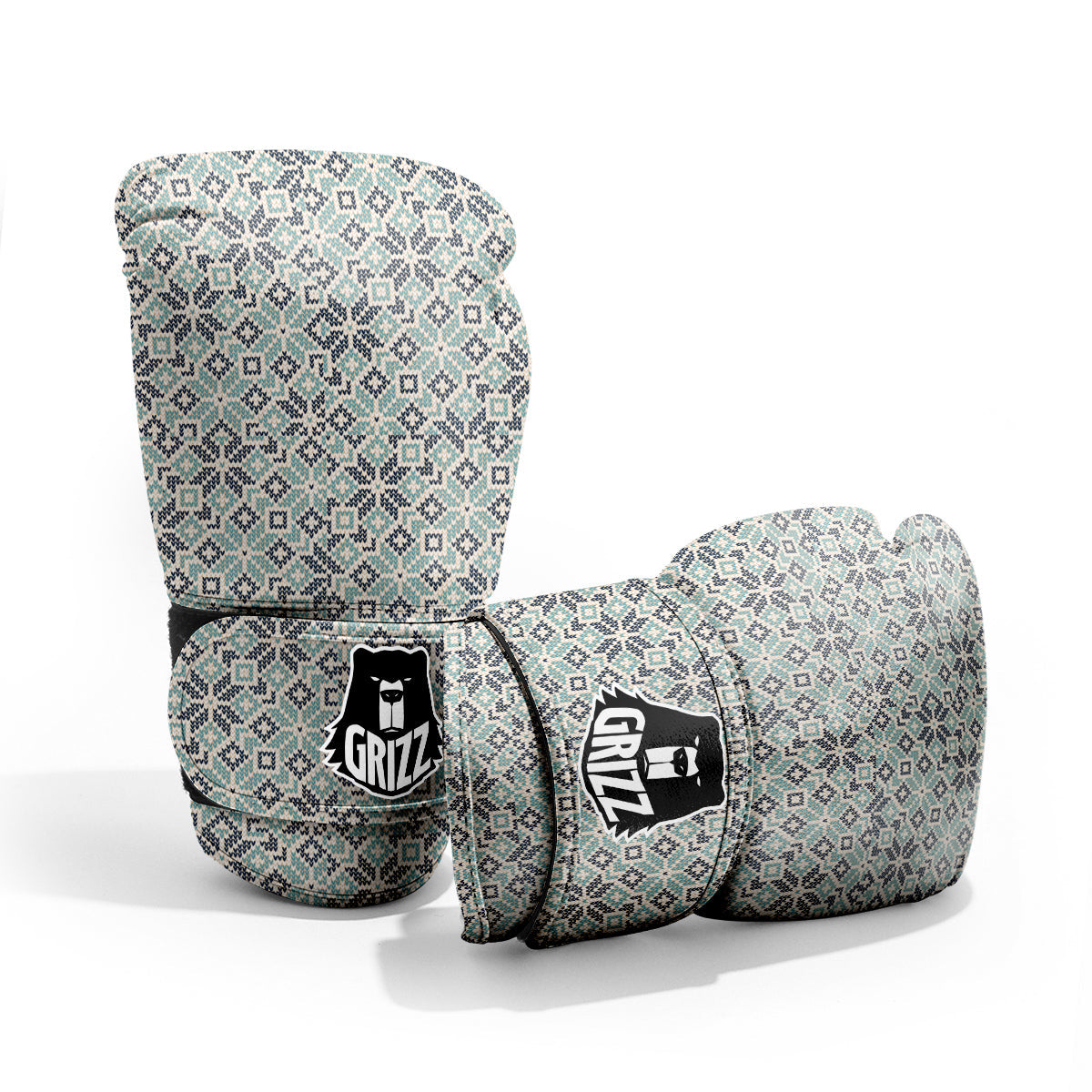 Knitted Snow Print Pattern Pro Boxing Glove