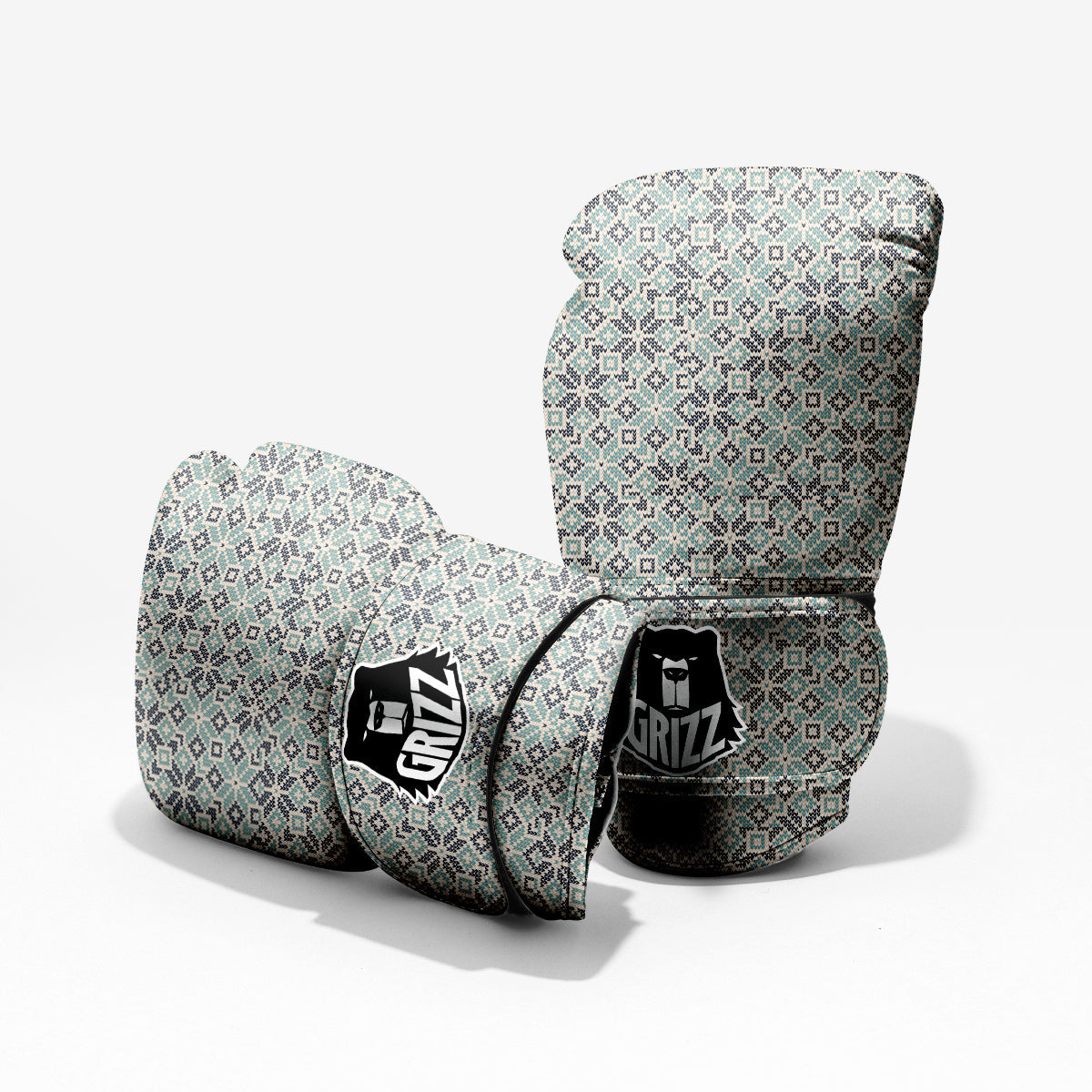 Knitted Snow Print Pattern Pro Boxing Glove
