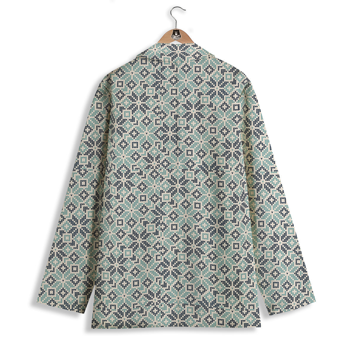 Knitted Snow Print Pattern Women's Blazer-grizzshop
