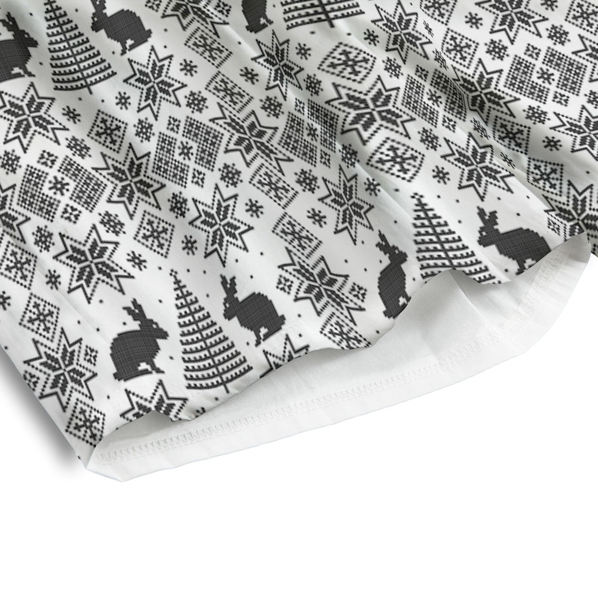 Knitted Snow Rabbit Print Pattern Men's Athletic Shorts