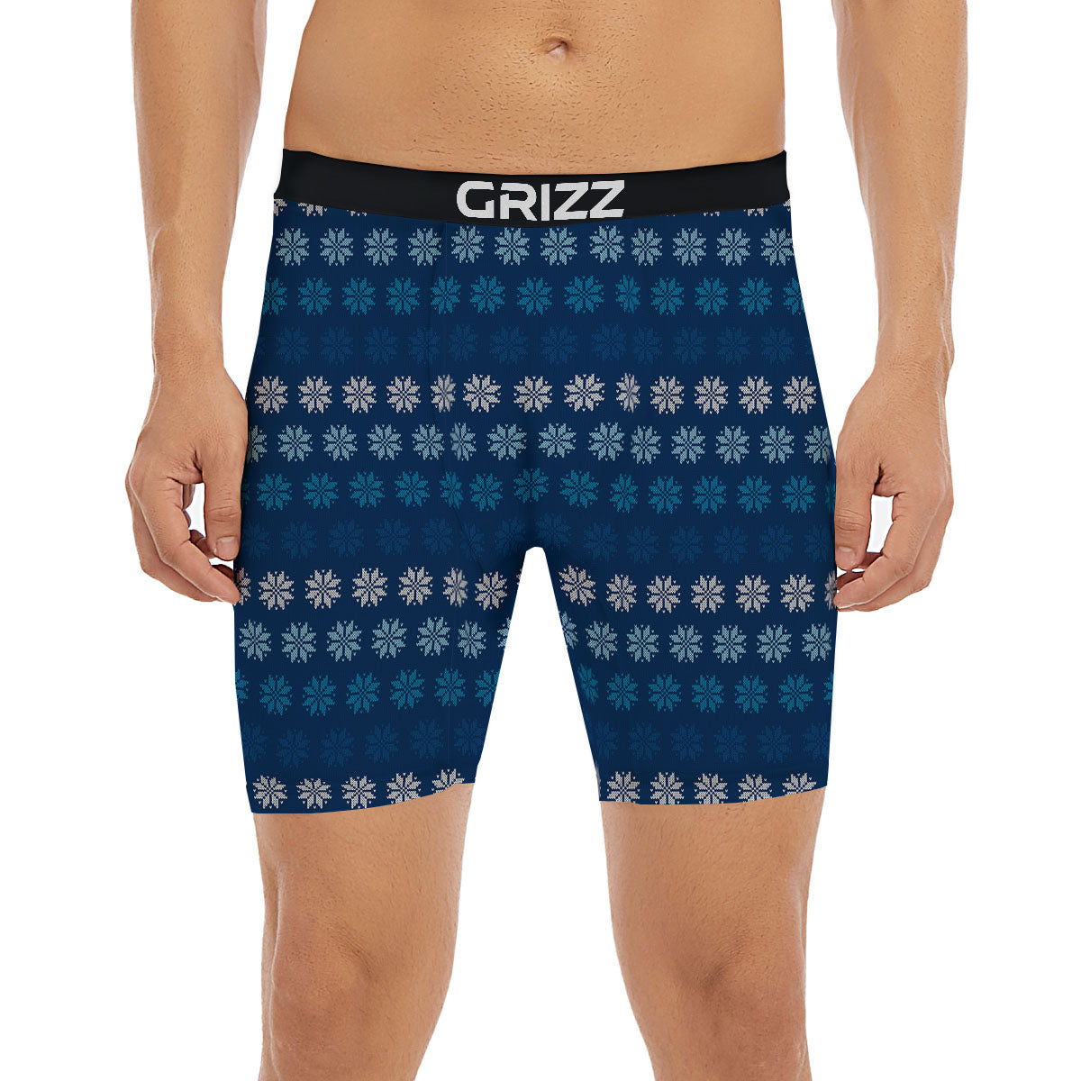 Knitted Snowflakes Print Pattern Boxer Briefs-grizzshop