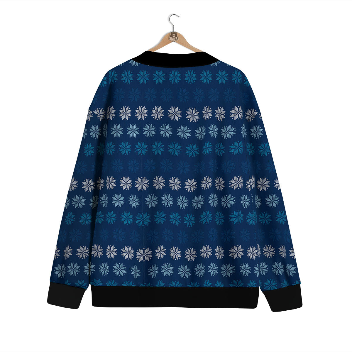 Knitted Snowflakes Print Pattern Cardigan-grizzshop