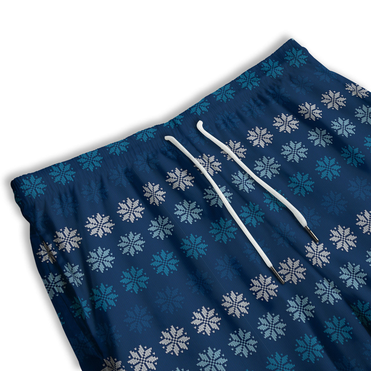 Knitted Snowflakes Print Pattern Men's Athletic Shorts