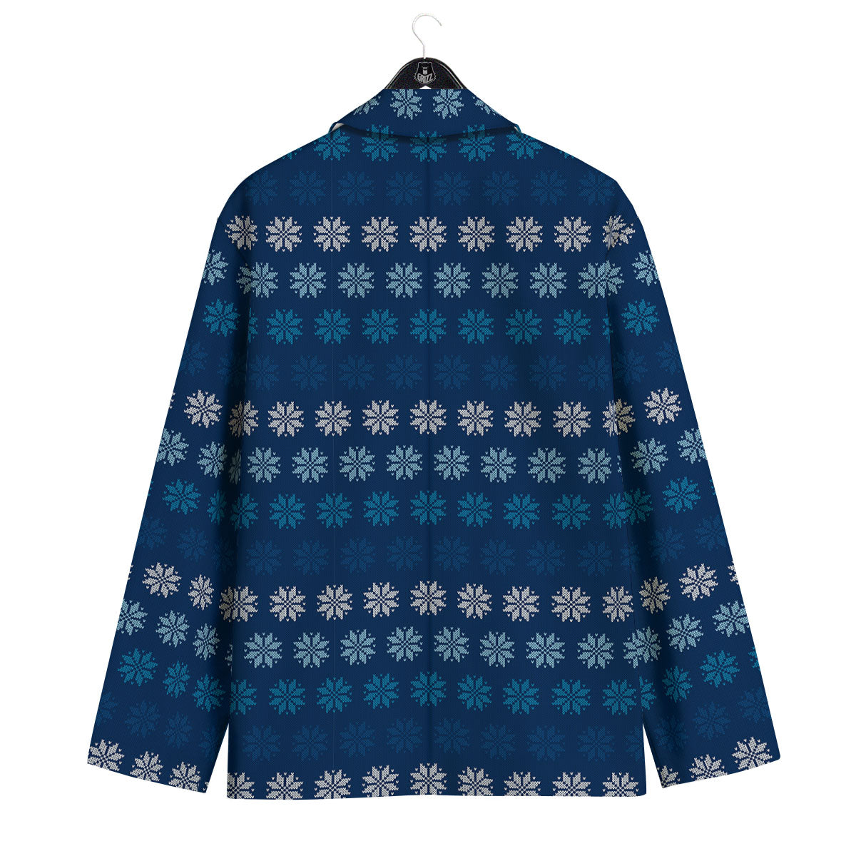 Knitted Snowflakes Print Pattern Men's Sport Coat-grizzshop