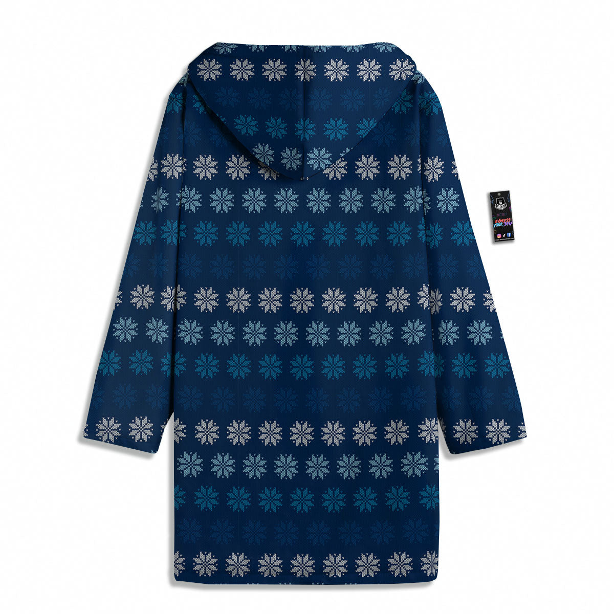 Knitted Snowflakes Print Pattern Men's Windbreaker Jacket-grizzshop