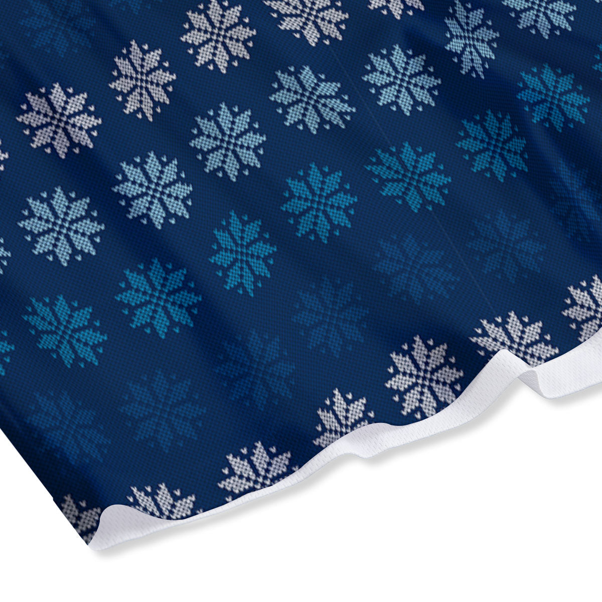Knitted Snowflakes Print Pattern Mesh Shorts