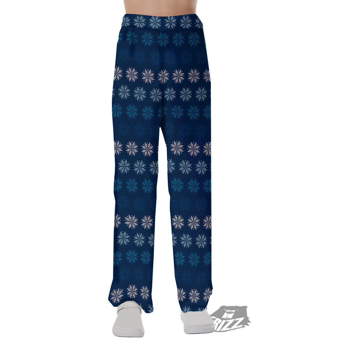 Knitted Snowflakes Print Pattern Pajama Pants-grizzshop