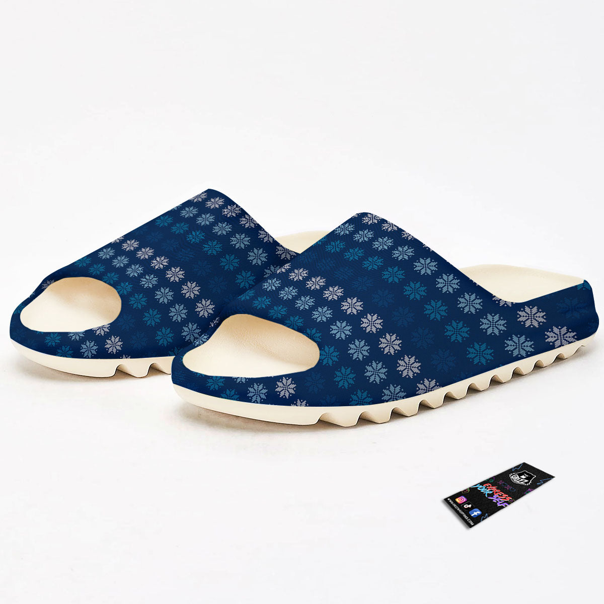 Knitted Snowflakes Print Pattern Sandals-grizzshop