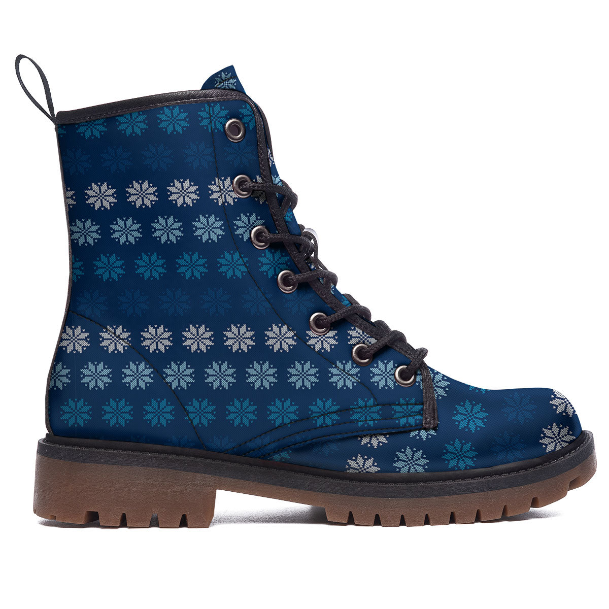 Knitted Snowflakes Print Pattern Work Boots-grizzshop