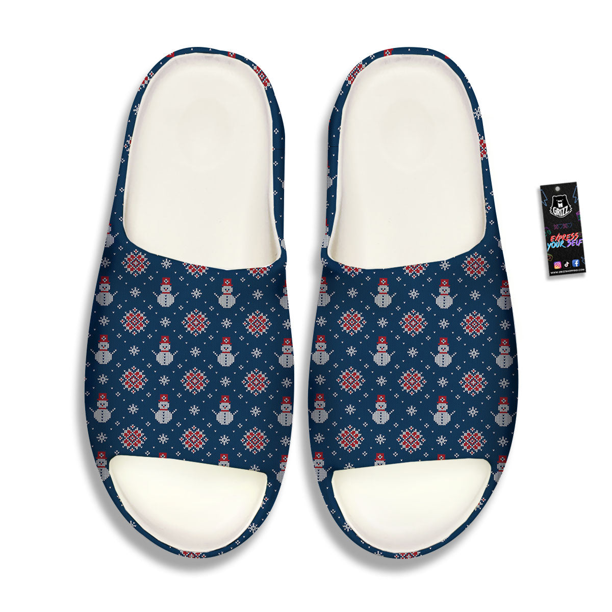 Knitted Snowman Print Pattern Sandals-grizzshop