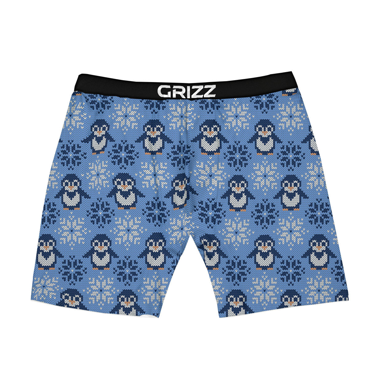 Knitted Snowy Penguin Print Pattern Boxer Briefs-grizzshop