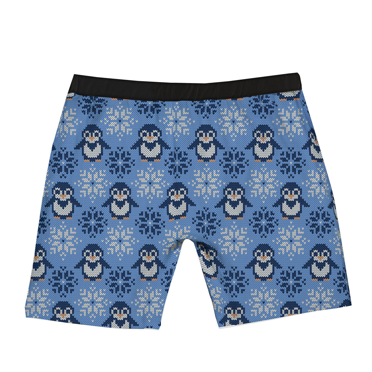 Knitted Snowy Penguin Print Pattern Boxer Briefs-grizzshop