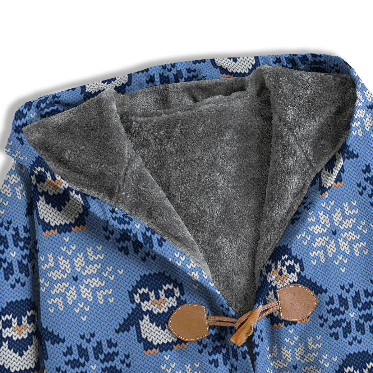 Knitted Snowy Penguin Print Pattern Men's Windbreaker Jacket-grizzshop