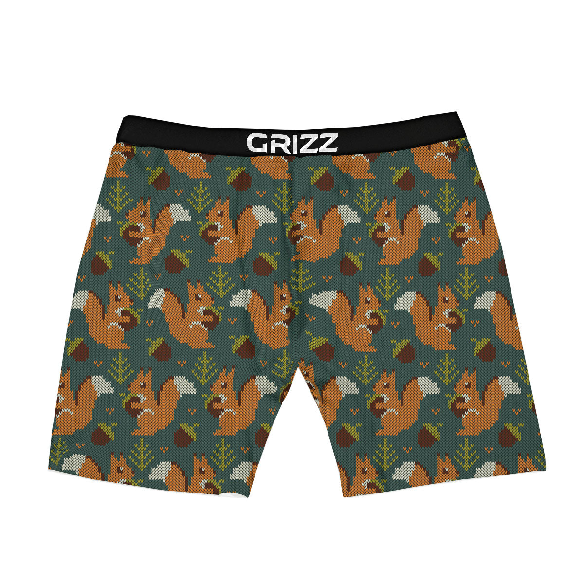 Knitted Squirrel Print Pattern Boxer Briefs-grizzshop