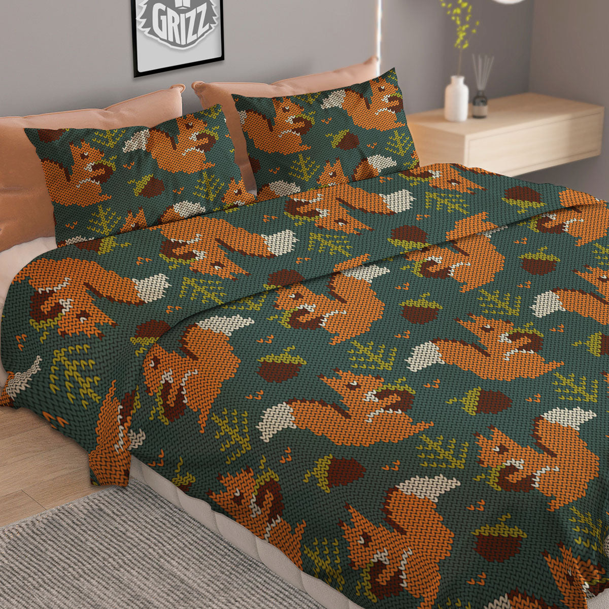 Landscape Sunflower Print Pattern Duvet Cover Bedding Set