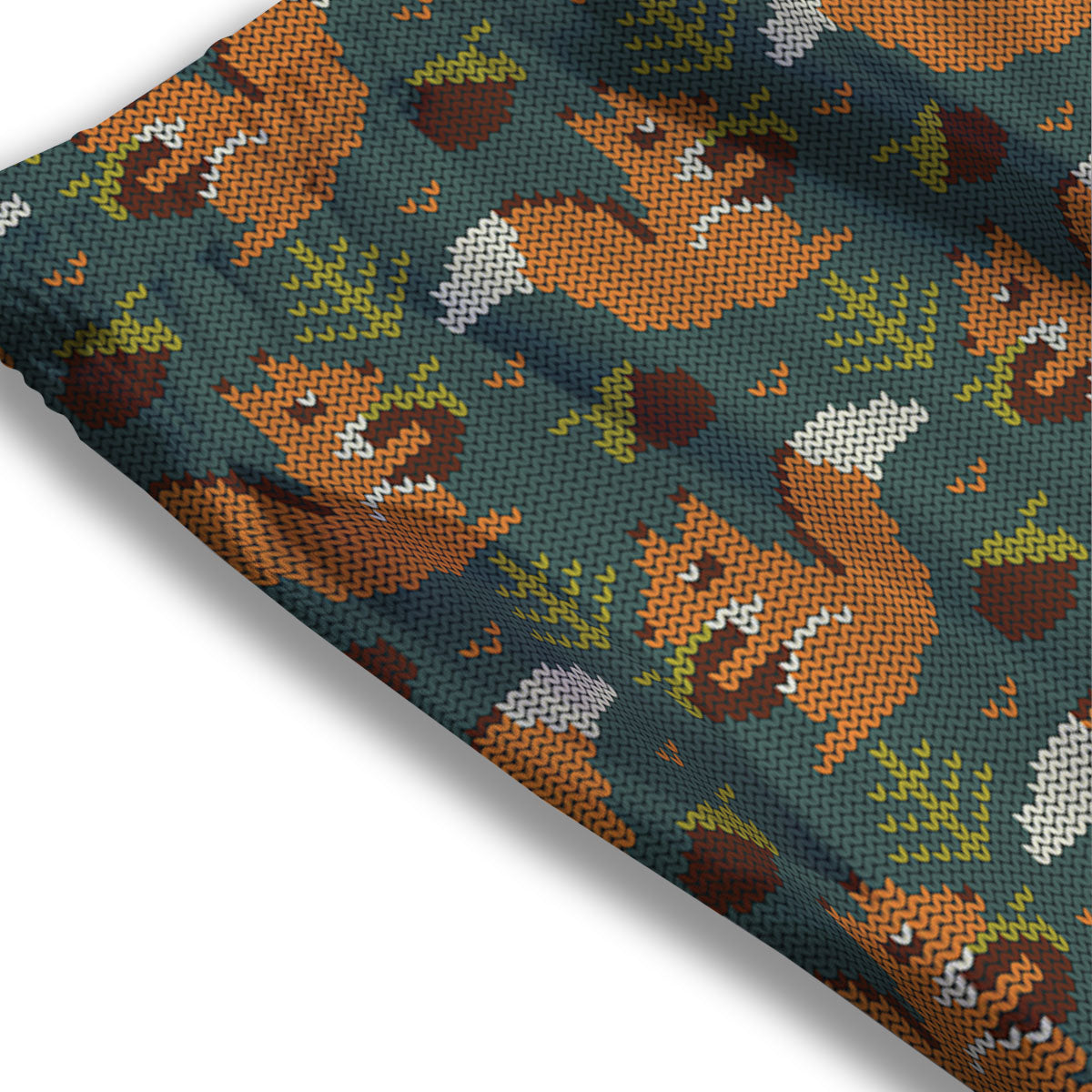 Knitted Squirrel Print Pattern Mesh Shorts