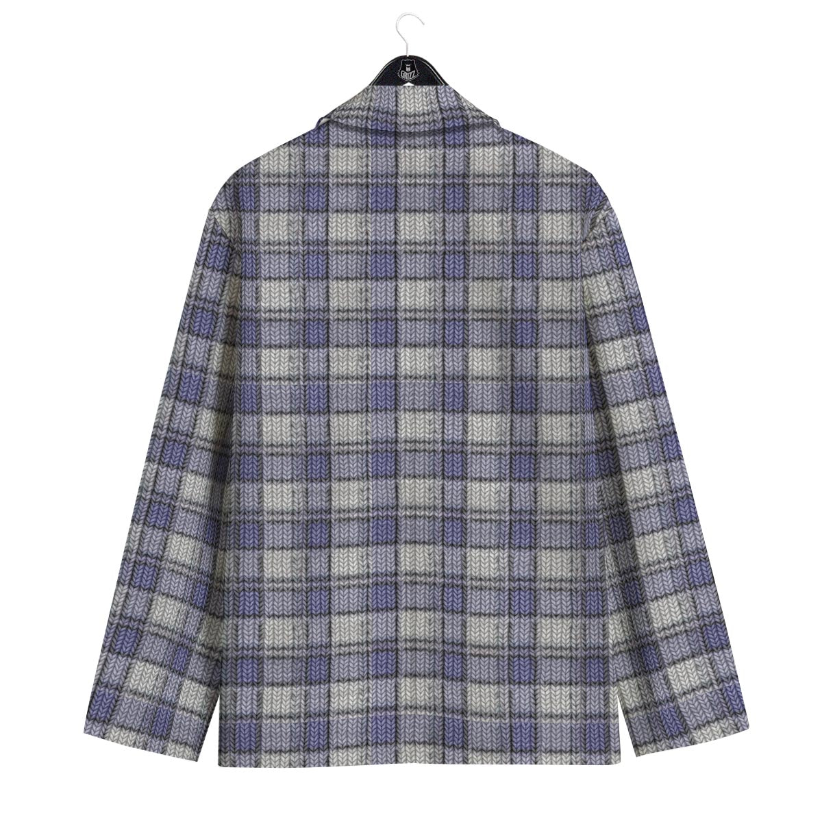 Knitted Tartan Print Pattern Men's Sport Coat-grizzshop