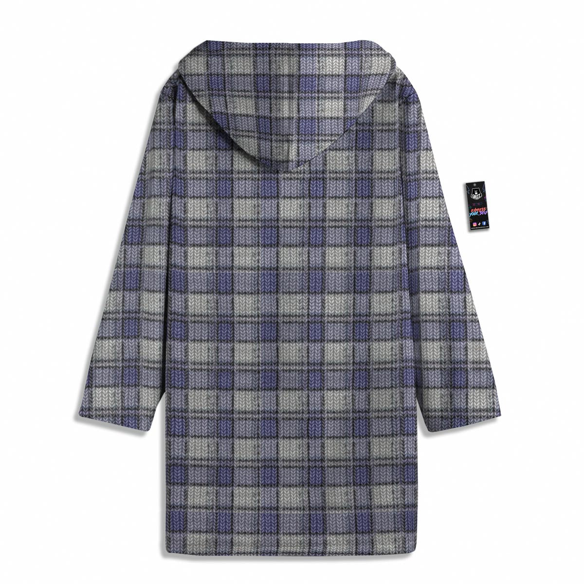 Knitted Tartan Print Pattern Men's Windbreaker Jacket-grizzshop