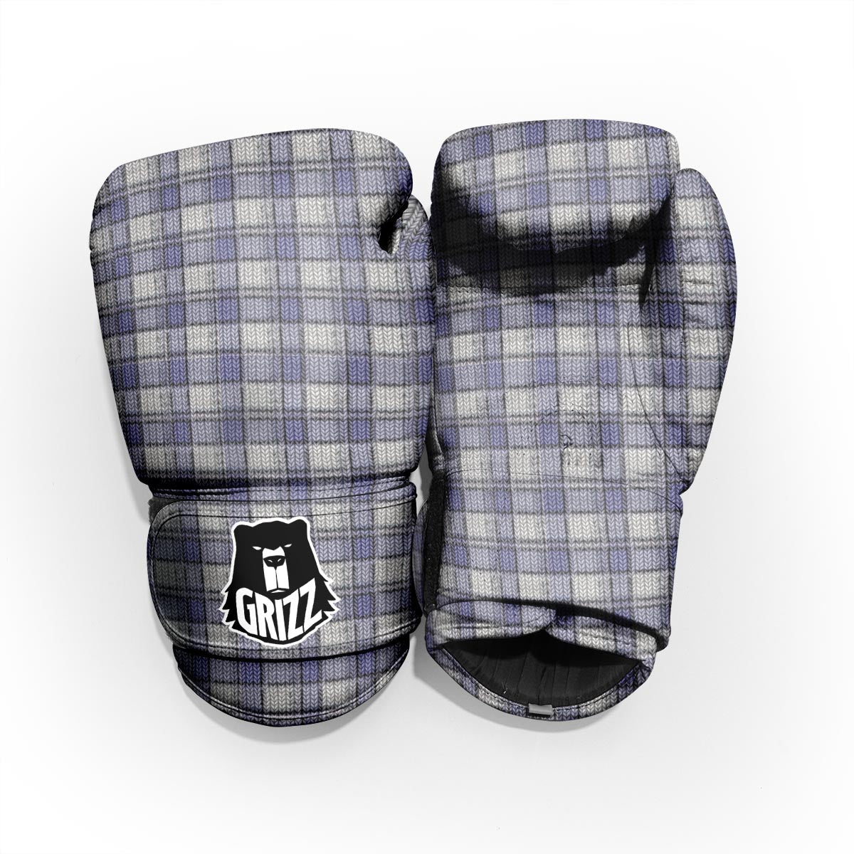 Knitted Tartan Print Pattern Pro Boxing Glove