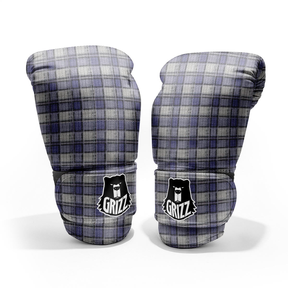 Knitted Tartan Print Pattern Pro Boxing Glove