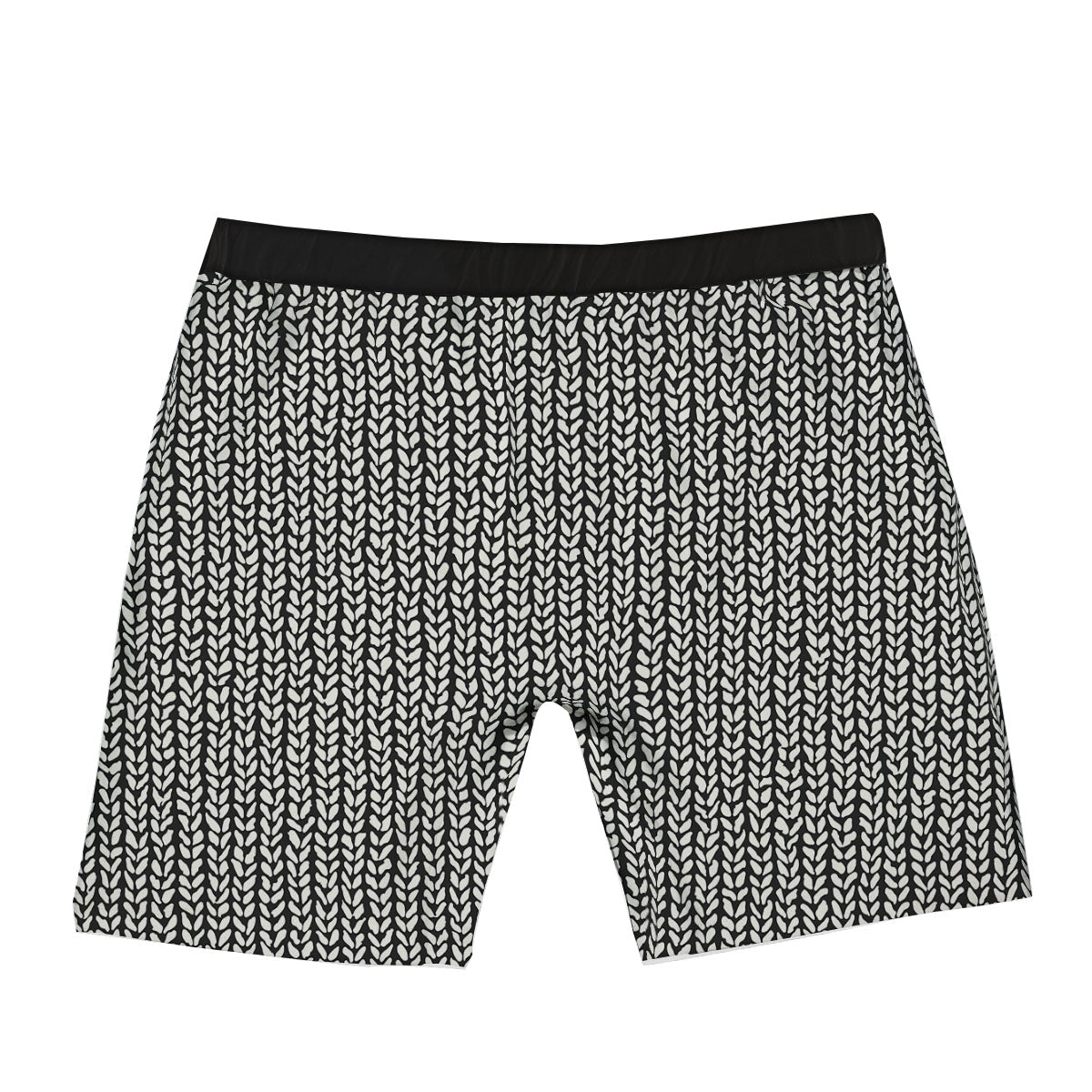 Knitted Texture White And Black Print Pattern Boxer Briefs-grizzshop