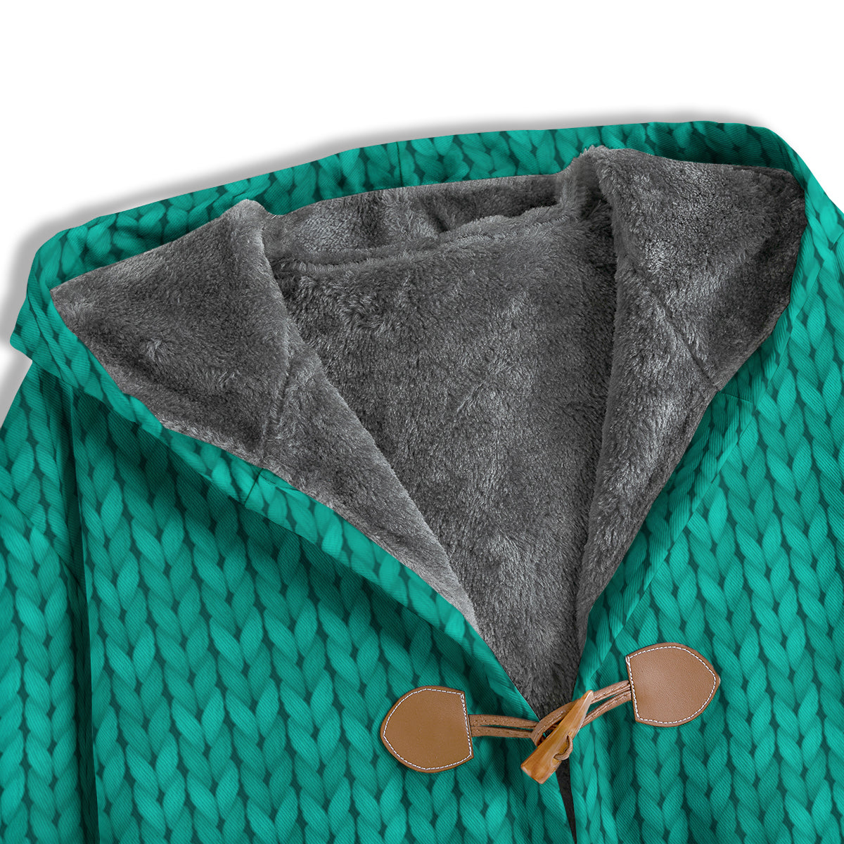 Knitted Turquoise Print Pattern Men's Windbreaker Jacket-grizzshop
