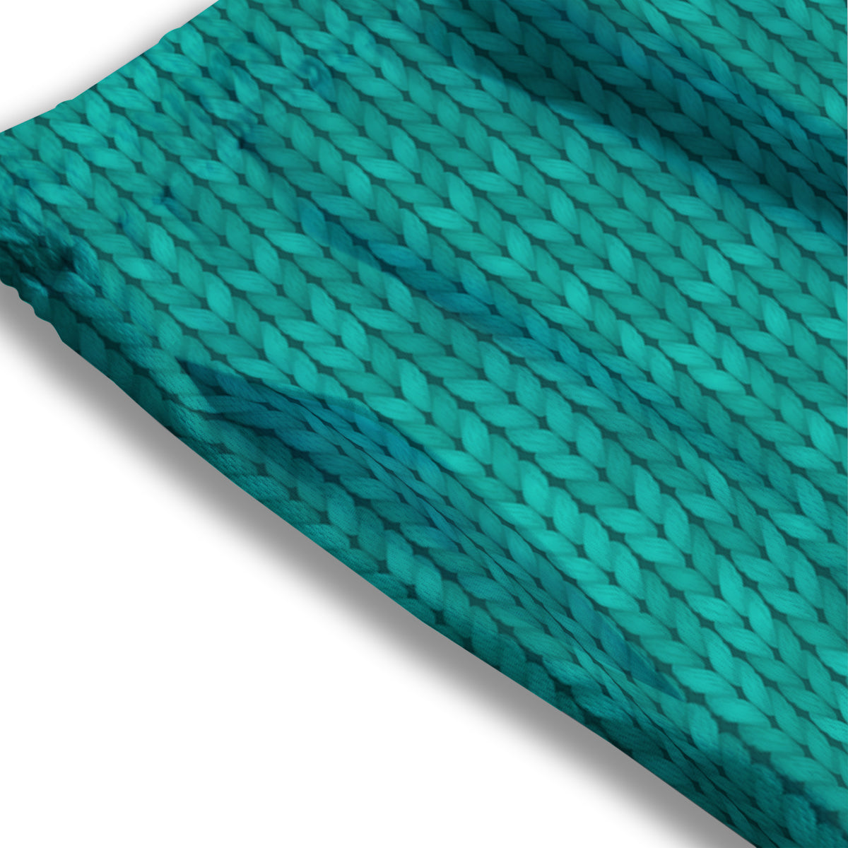 Knitted Turquoise Print Pattern Mesh Shorts