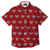 Knitted Valentine's Day Print Pattern Button Up Shirt-grizzshop