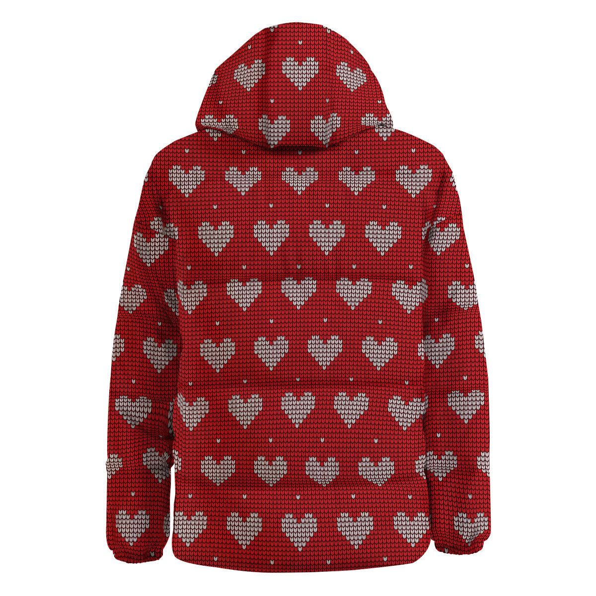 Knitted Valentine's Day Print Pattern Down Jacket-grizzshop