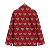 Knitted Valentine's Day Print Pattern Men's Blazer-grizzshop