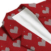 Knitted Valentine's Day Print Pattern Men's Blazer-grizzshop