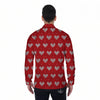 Knitted Valentine's Day Print Pattern Men's Long Sleeve Shirts-grizzshop