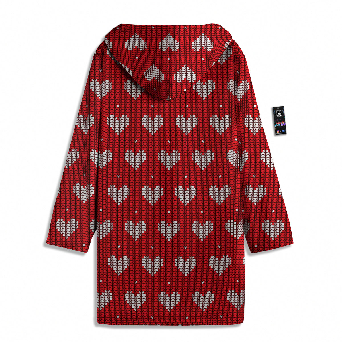 Knitted Valentine's Day Print Pattern Men's Windbreaker Jacket-grizzshop