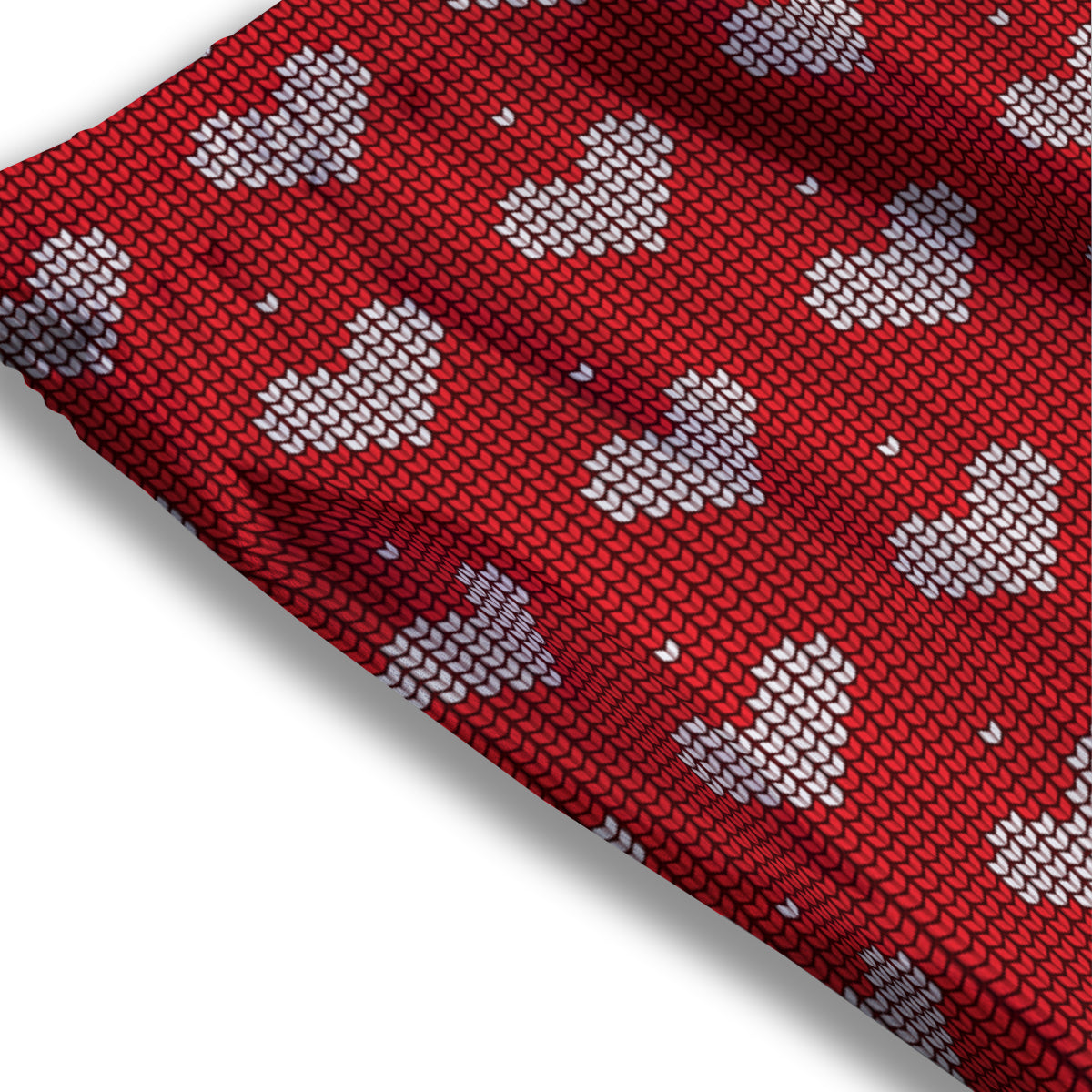 Knitted Valentine's Day Print Pattern Mesh Shorts