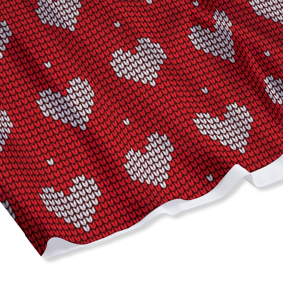 Knitted Valentine's Day Print Pattern Mesh Shorts