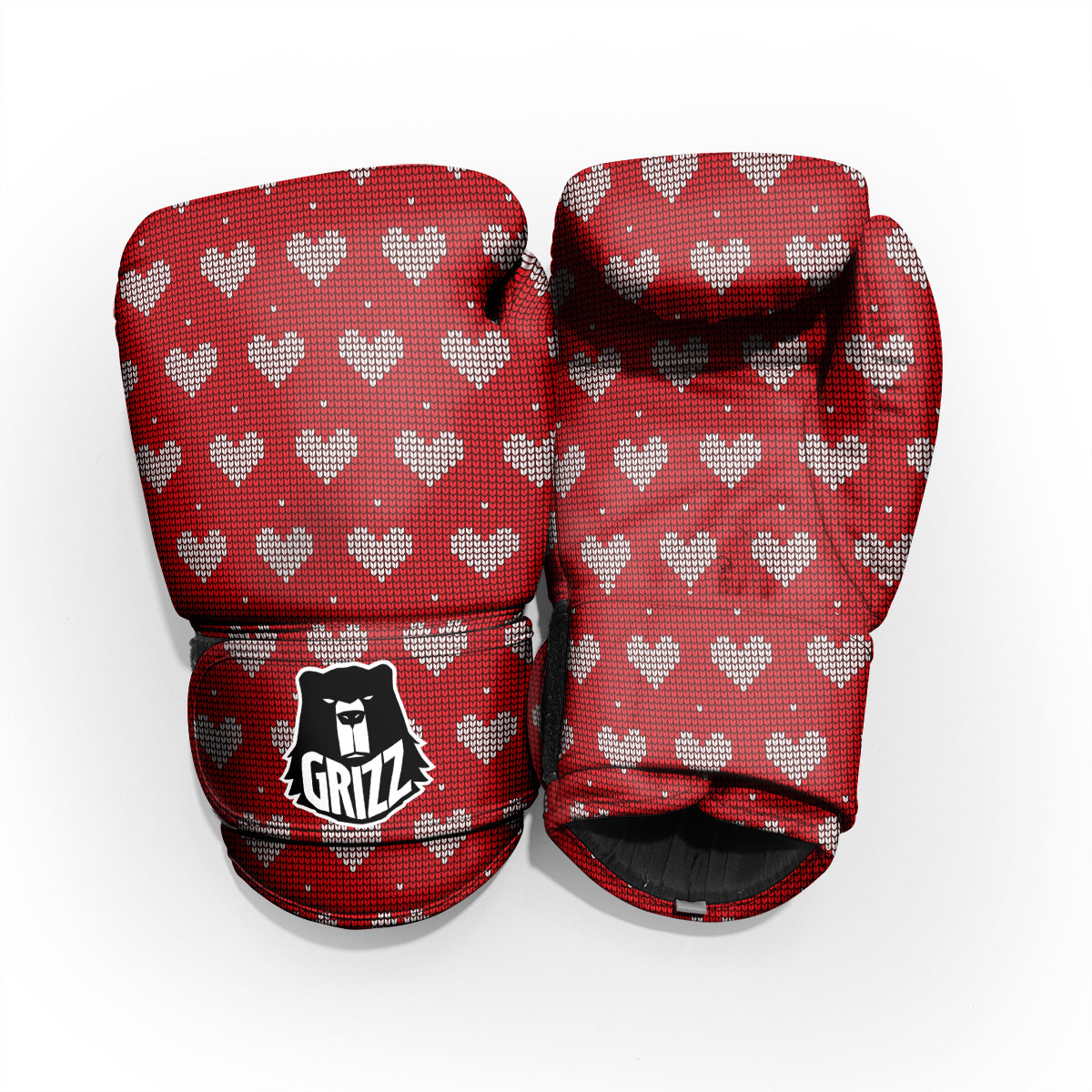 Knitted Valentine's Day Print Pattern Pro Boxing Glove