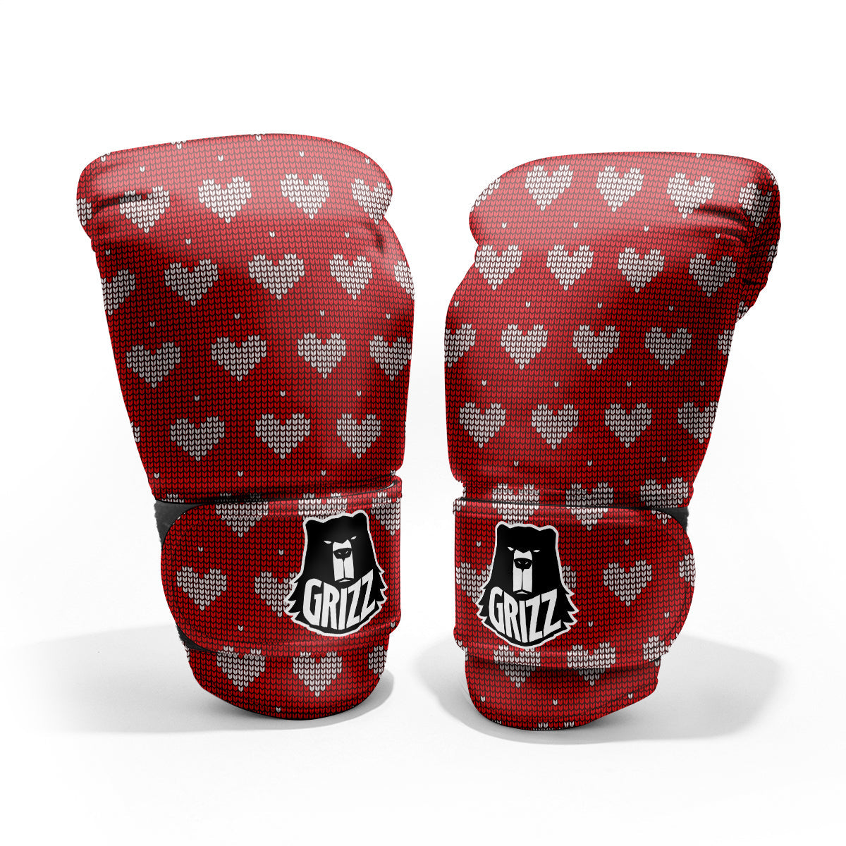 Knitted Valentine's Day Print Pattern Pro Boxing Glove