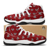 Knitted Valentine's Day Print Pattern White Bball Shoes-grizzshop