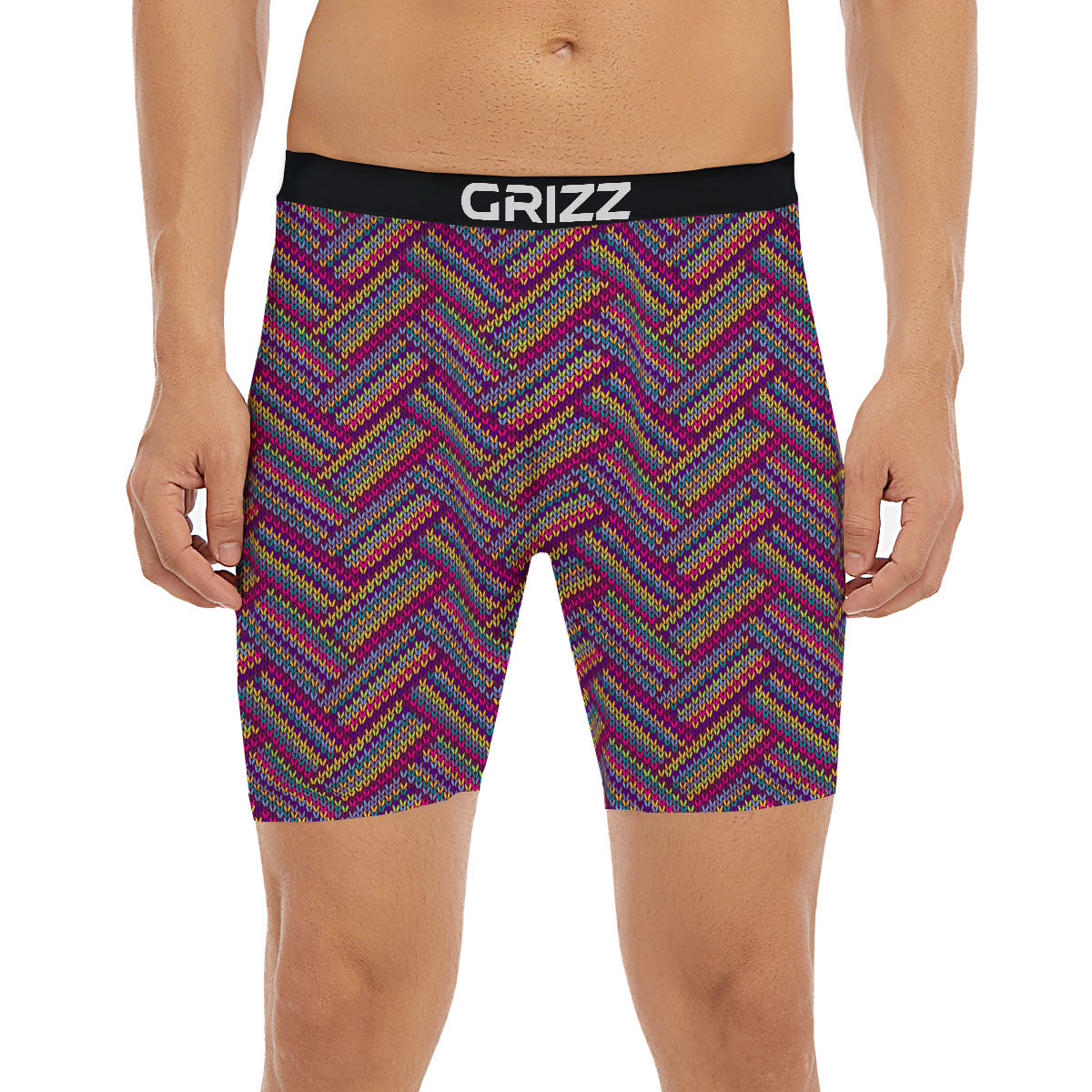 Knitted Vintage Print Pattern Boxer Briefs-grizzshop