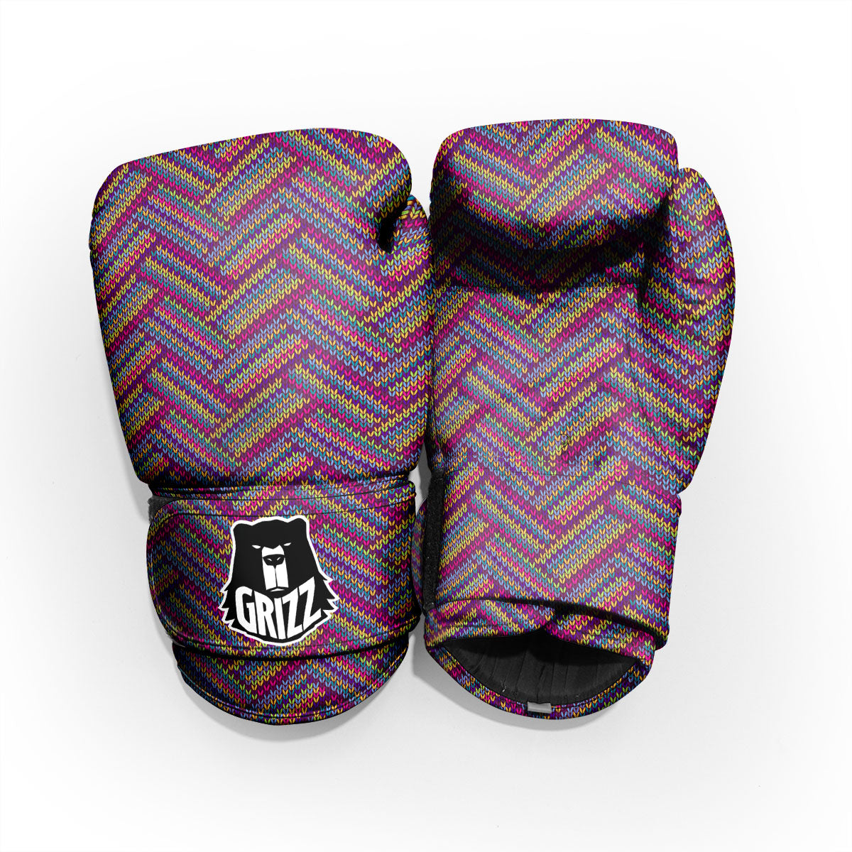 Knitted Vintage Print Pattern Pro Boxing Glove