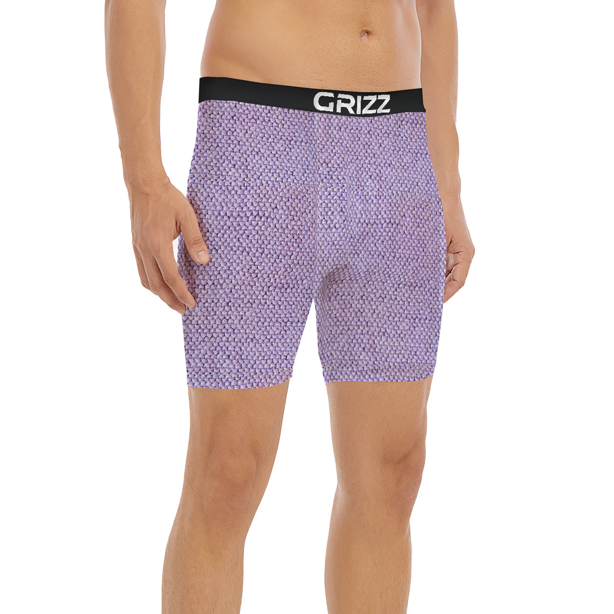 Knitted Violet Print Pattern Boxer Briefs-grizzshop