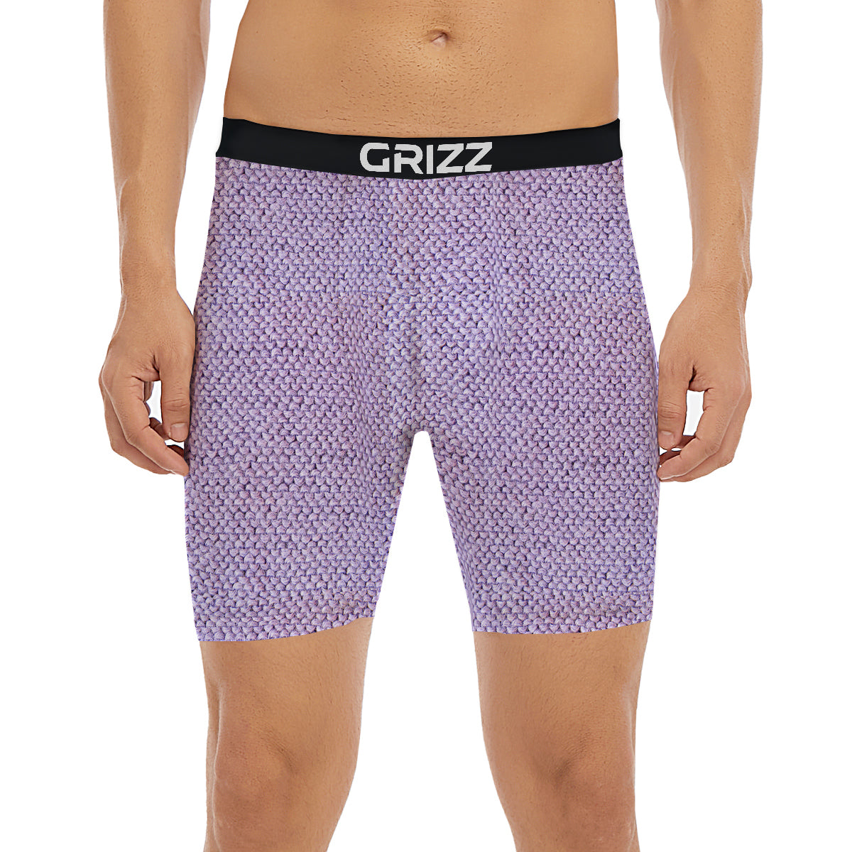 Knitted Violet Print Pattern Boxer Briefs-grizzshop