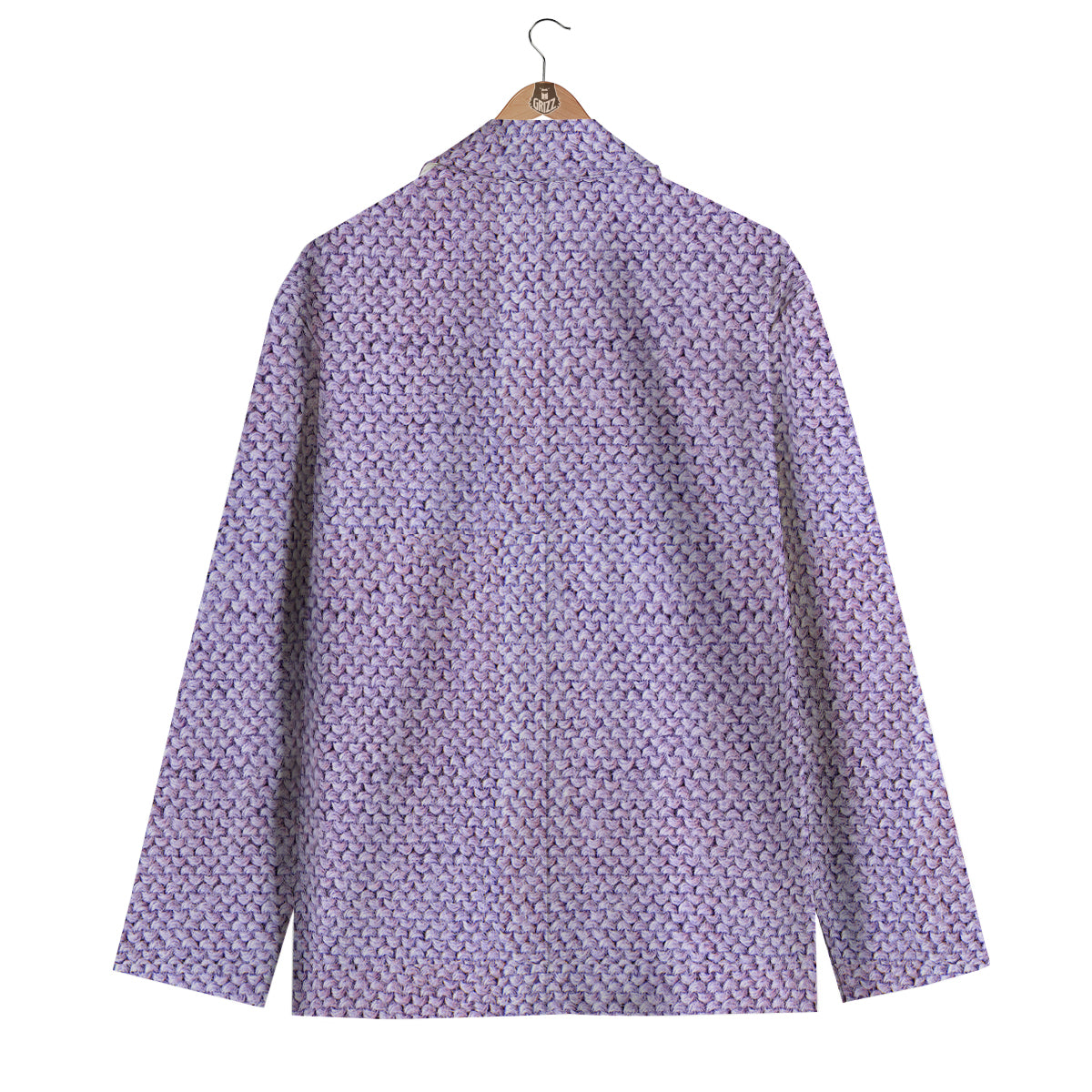 Knitted Violet Print Pattern Men's Blazer-grizzshop