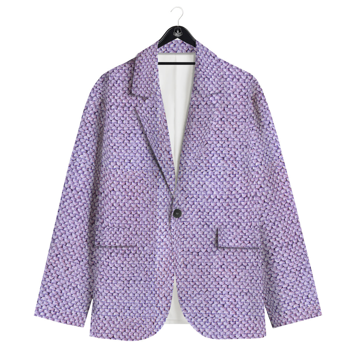 Knitted Violet Print Pattern Men's Sport Coat-grizzshop