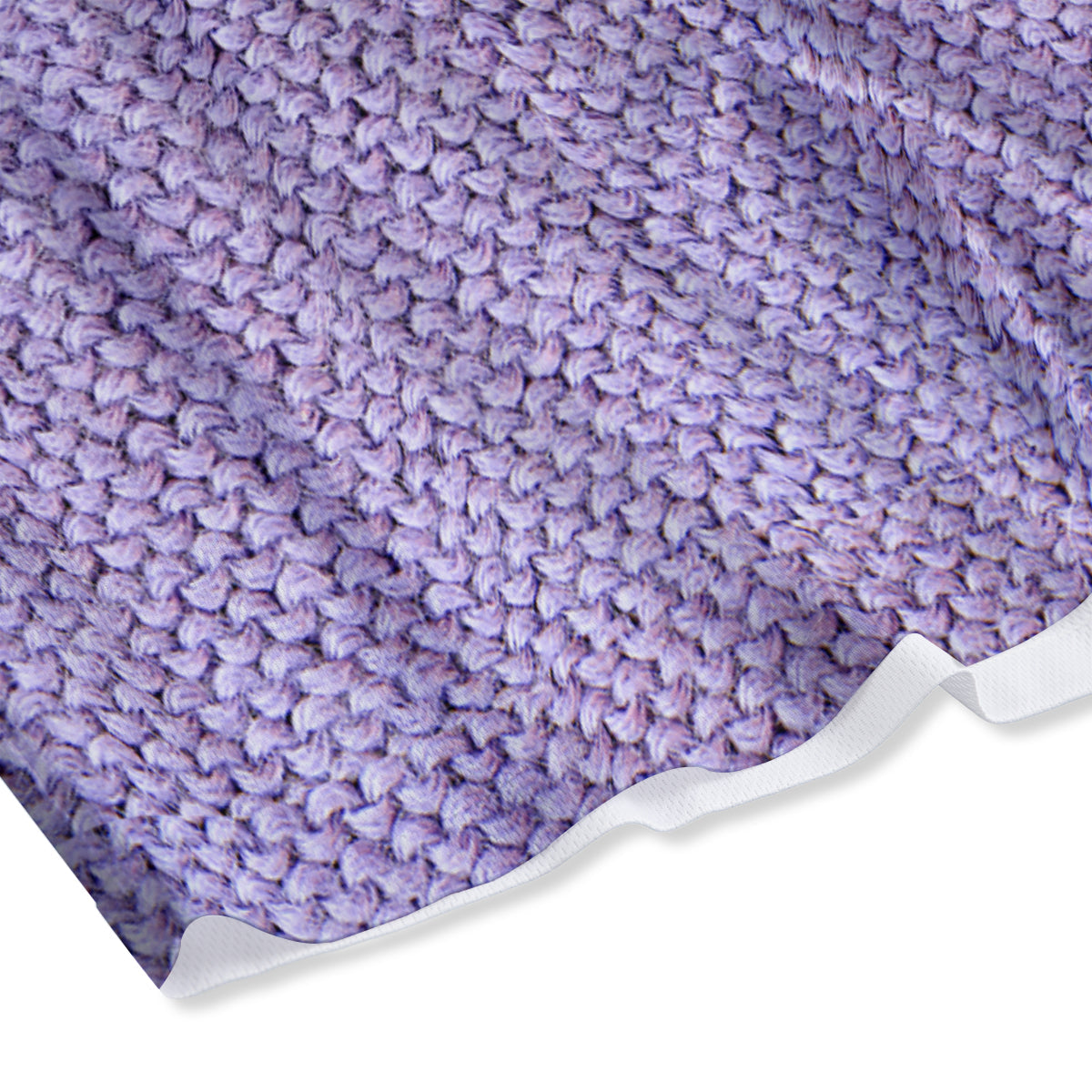 Knitted Violet Print Pattern Mesh Shorts