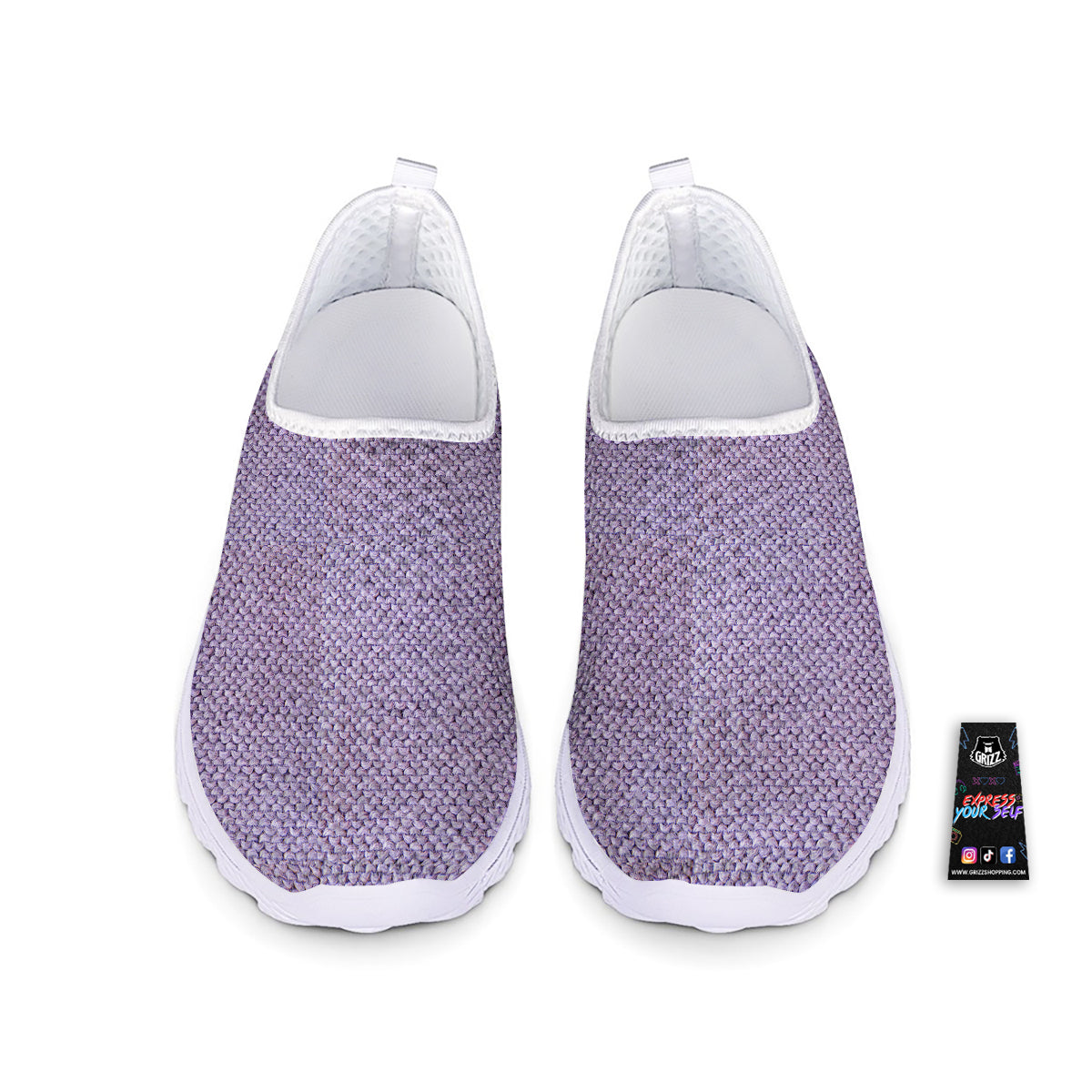 Knitted Violet Print Pattern Nurse Shoes-grizzshop