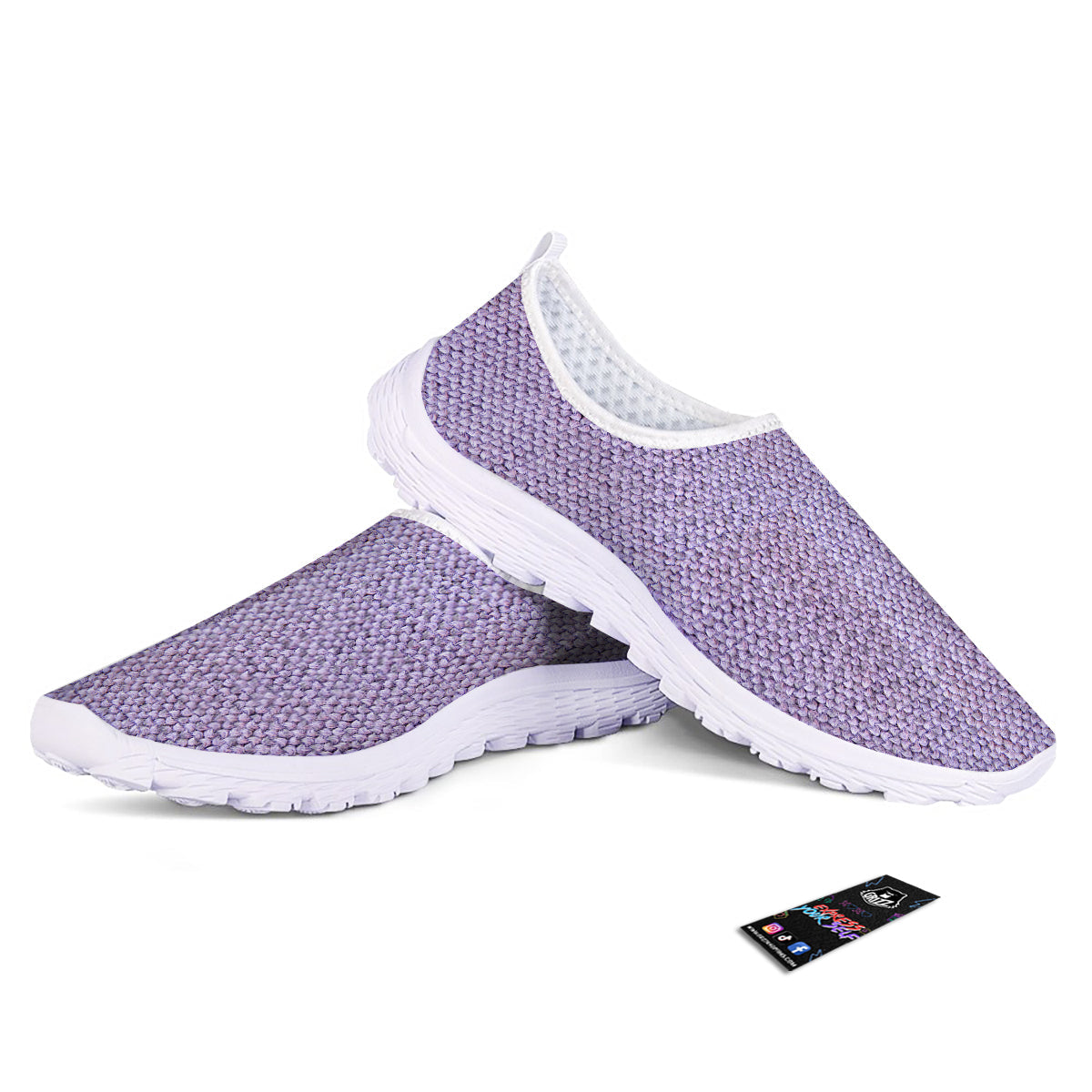 Knitted Violet Print Pattern Nurse Shoes-grizzshop
